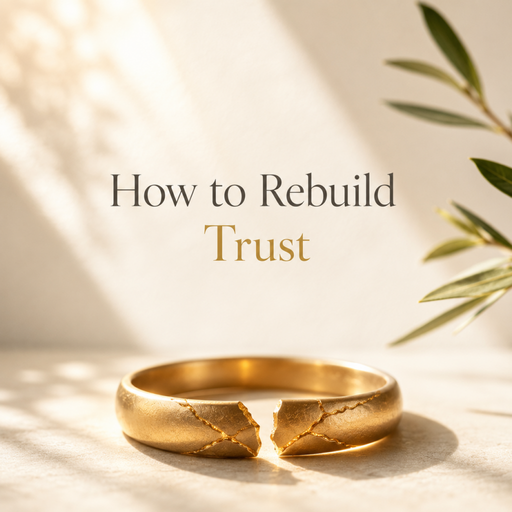 How to rebuild trust after an emotional affair, represented by a cracked gold wedding ring repaired with the Japanese art of kintsugi, symbolizing healing, forgiveness, and relationship recovery. Expert guidance by Dr. Prerna Kohli.